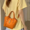 Bianca Small Italian Pebbled Leather Crossbody Tote Bag โ DO-B0239