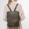 Norvella Woven Washed Calf Leather Backpack โ LA-B0302