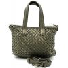 Tessia Handwoven Washed Leather Crossbody Tote โ LA-B0308
