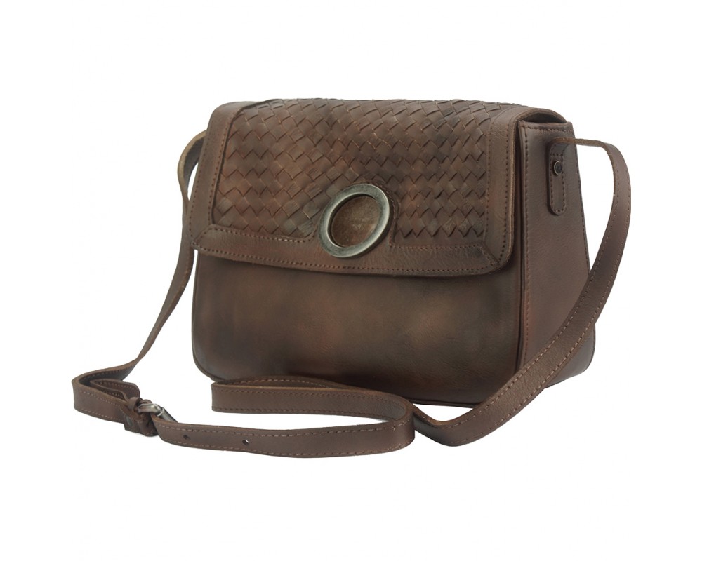 Vintage Woven Flap Leather Shoulder Bag โ Stock-9