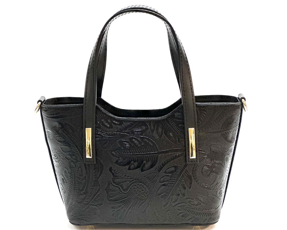Emily Flora Embossed Leather Handbag โ 5167
