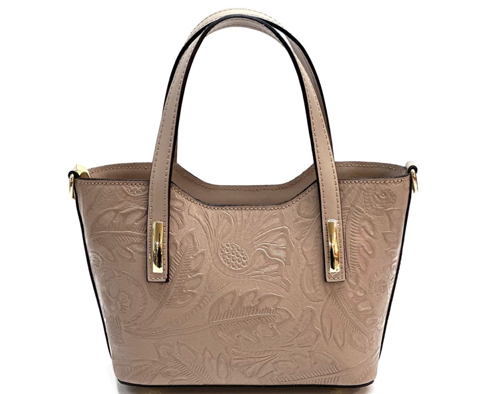 Emily Flora Embossed Leather Handbag โ 5167