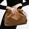 Luciana Cow Leather Drawstring Shoulder Bag โ DO-B0118