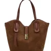 Borsa in pelle scamosciata โ 631-camoscio