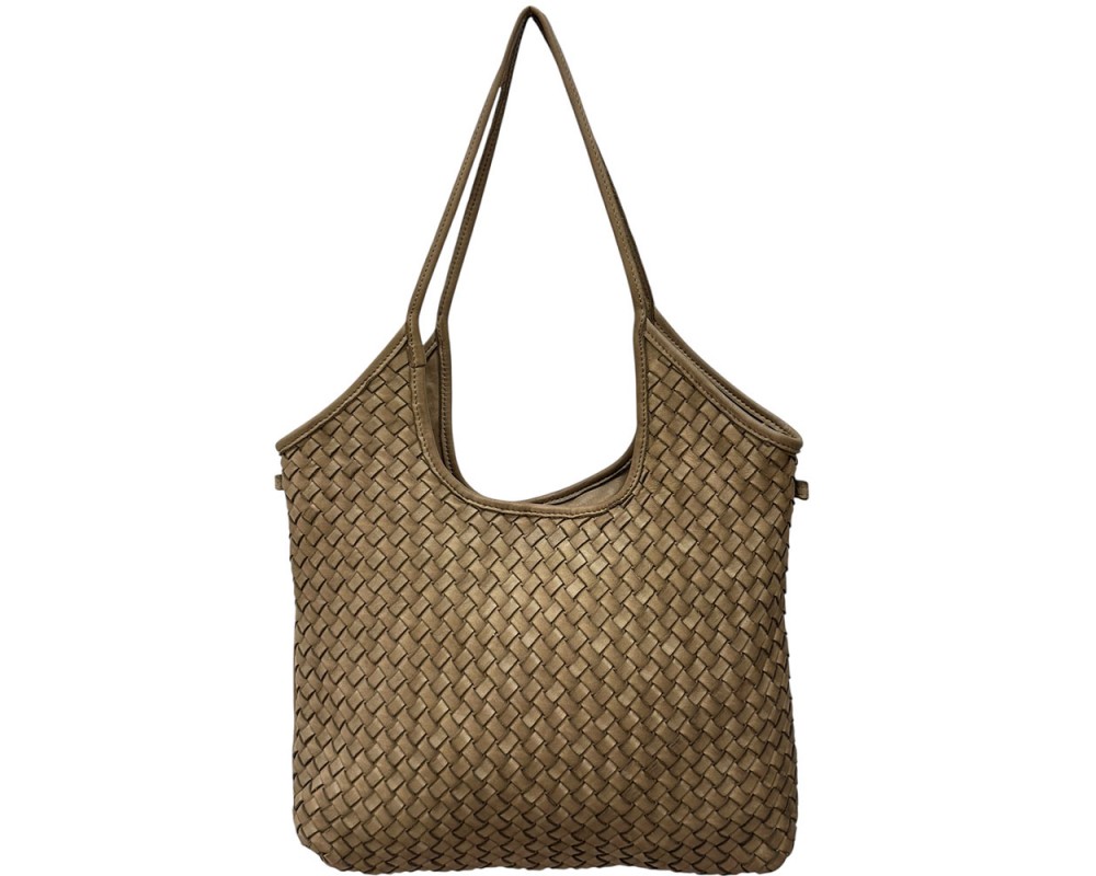 Serenica Woven Soft Washed Cow Leather Hobo Bag โ LA-B0264