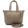 Tessia Handwoven Washed Leather Crossbody Tote โ LA-B0308