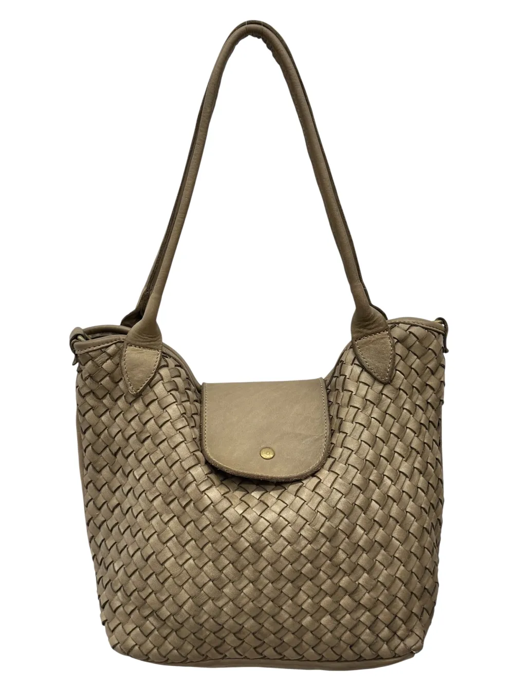 Mirelva Woven Washed Calf Leather Tote Bag โ LA-B0266