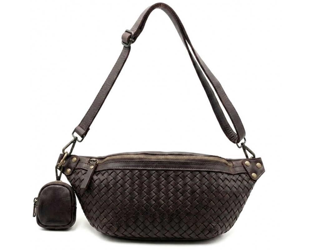 Nissim Leather Woven Sling Bag โ LA-B0311