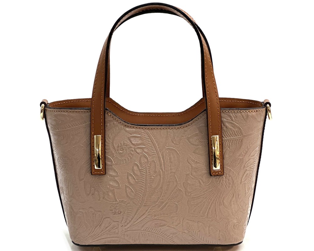 Emily Flora Embossed Leather Handbag โ 5167