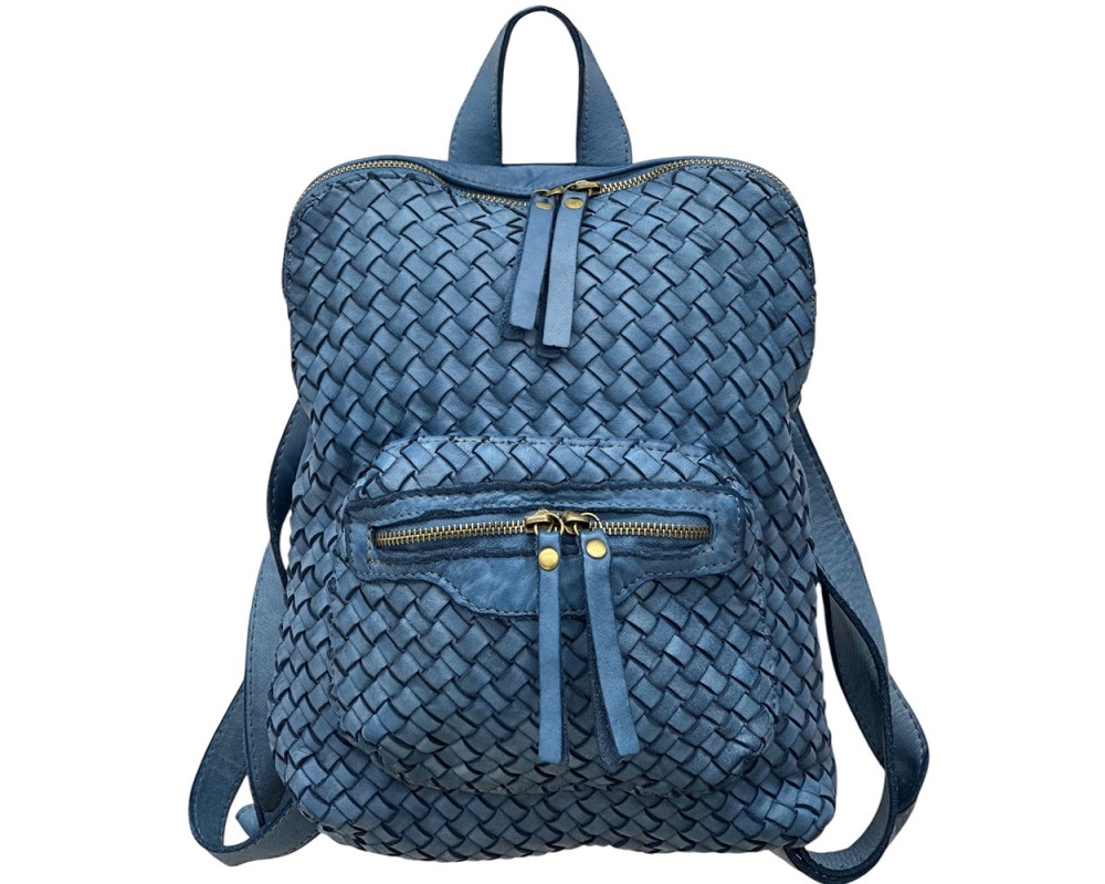Norvella Woven Washed Calf Leather Backpack โ LA-B0302
