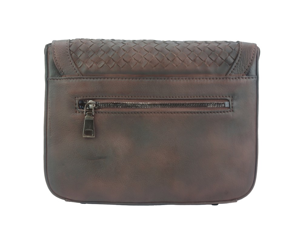 Vintage Woven Flap Leather Shoulder Bag โ Stock-9