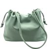 Luciana Cow Leather Drawstring Shoulder Bag โ DO-B0118