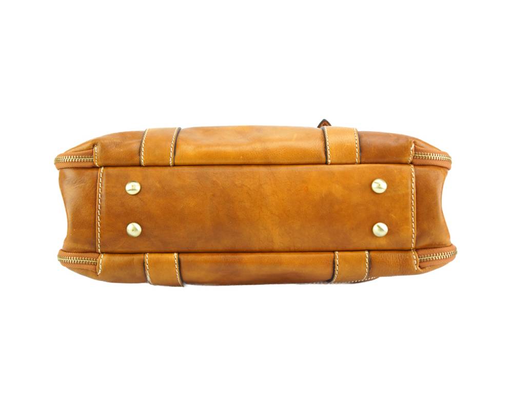 Iรฉna Shoulder tote in natural cowhide trim โ 7555