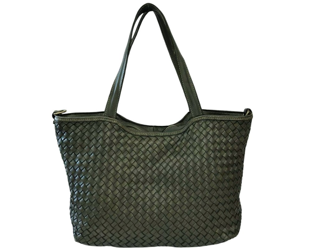 Orlena Woven Washed Calf Leather Shoulder Bag โ LA-B0267