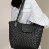 Mirelva Woven Washed Calf Leather Tote Bag โ LA-B0266