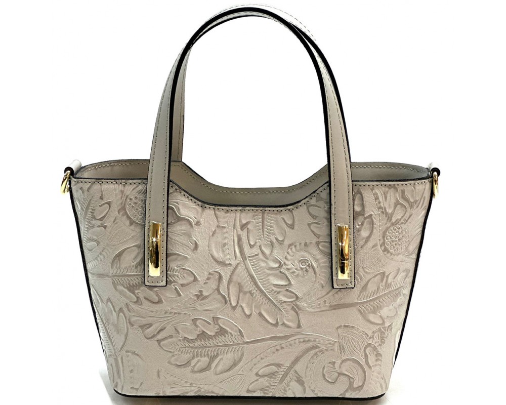 Emily Flora Embossed Leather Handbag โ 5167
