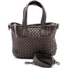 Tessia Handwoven Washed Leather Crossbody Tote โ LA-B0308