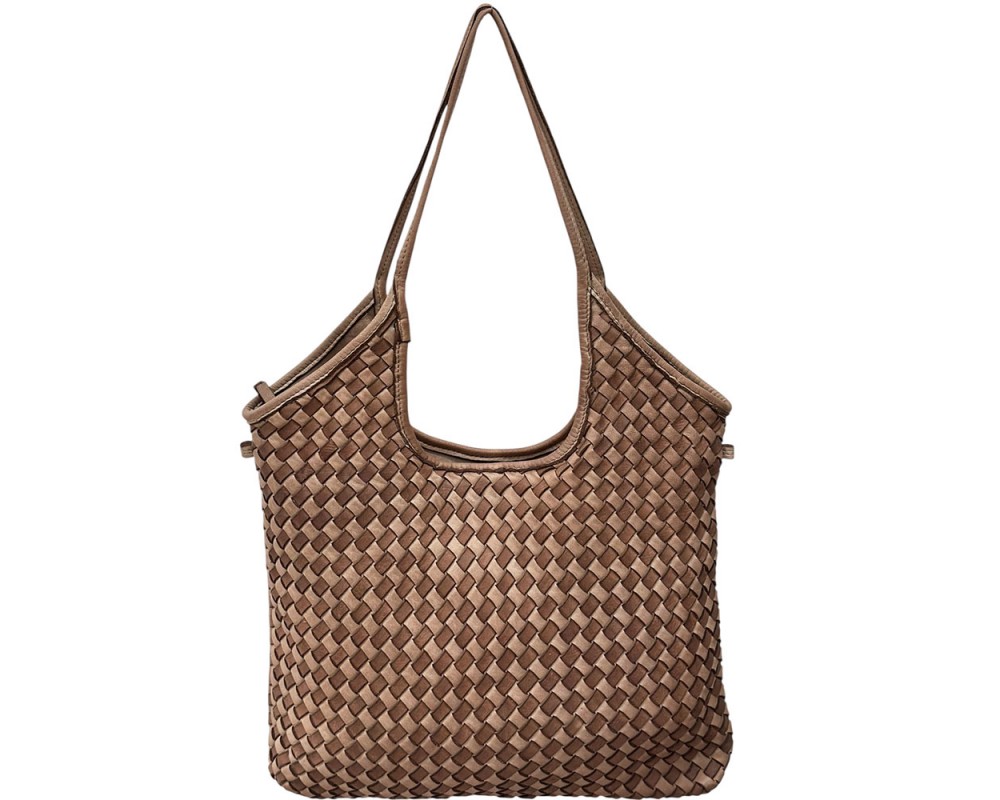 Serenica Woven Soft Washed Cow Leather Hobo Bag โ LA-B0264