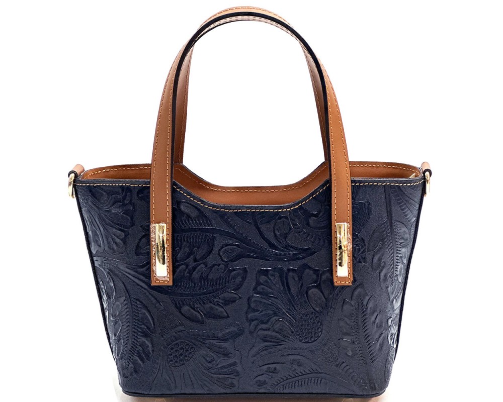 Emily Flora Embossed Leather Handbag โ 5167