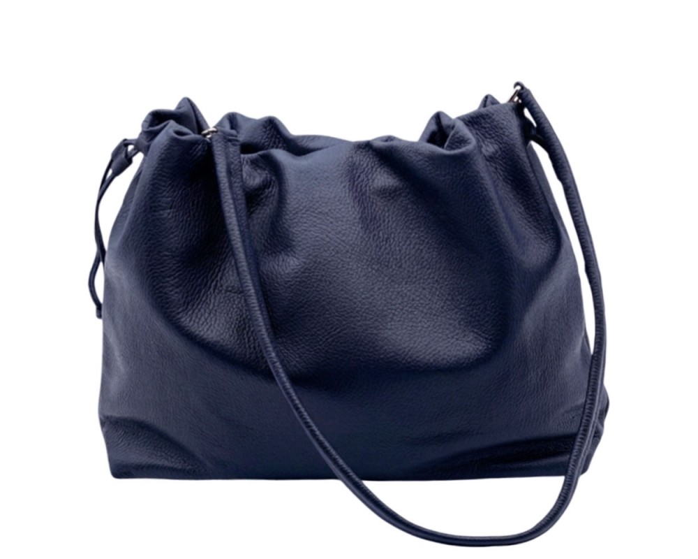 Luciana Cow Leather Drawstring Shoulder Bag โ DO-B0118