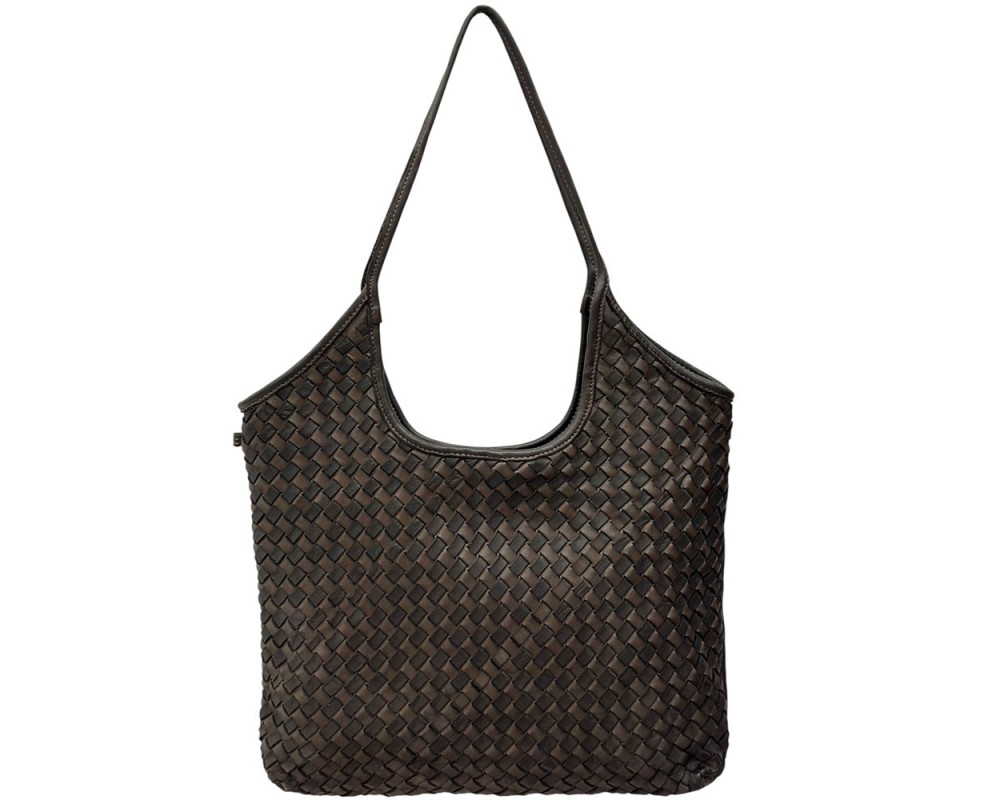 Serenica Woven Soft Washed Cow Leather Hobo Bag โ LA-B0264