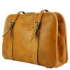 Iรฉna Shoulder tote in natural cowhide trim โ 7555