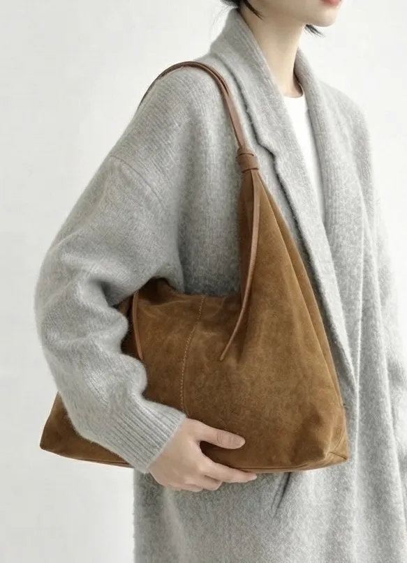 Petra Large Suede Shoulder Bag โ CM-B0346