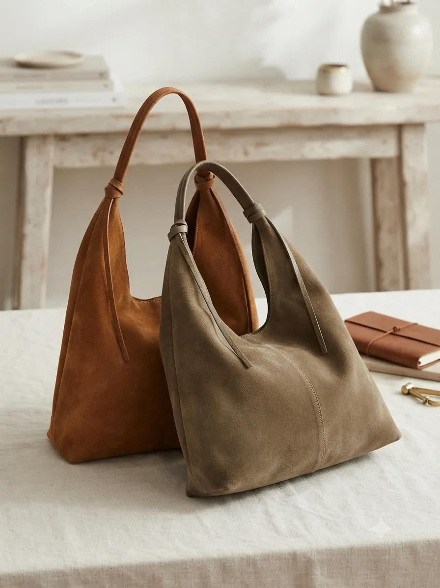 Petra Large Suede Shoulder Bag โ CM-B0346