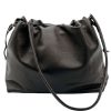 Luciana Cow Leather Drawstring Shoulder Bag โ DO-B0118