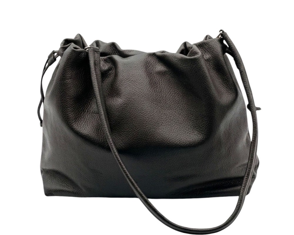 Luciana Cow Leather Drawstring Shoulder Bag โ DO-B0118