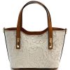 Emily Flora Embossed Leather Handbag โ 5167