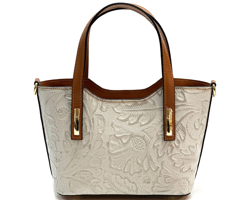 Emily Flora Embossed Leather Handbag โ 5167