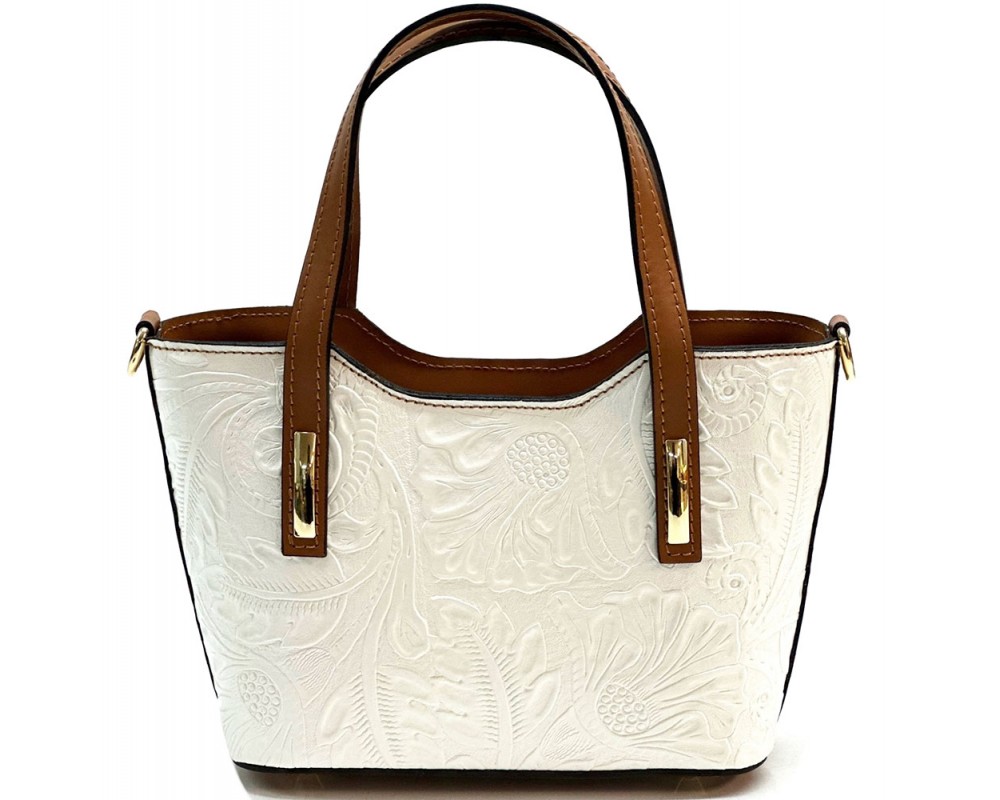 Emily Flora Embossed Leather Handbag โ 5167