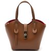 Bianca Small Italian Pebbled Leather Crossbody Tote Bag โ DO-B0239