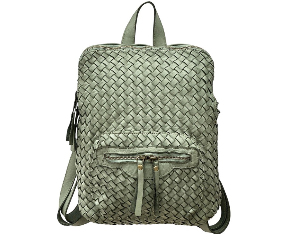 Norvella Woven Washed Calf Leather Backpack โ LA-B0302