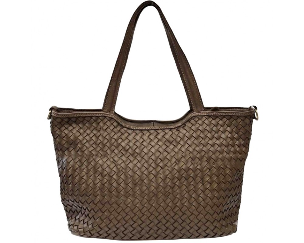 Orlena Woven Washed Calf Leather Shoulder Bag โ LA-B0267