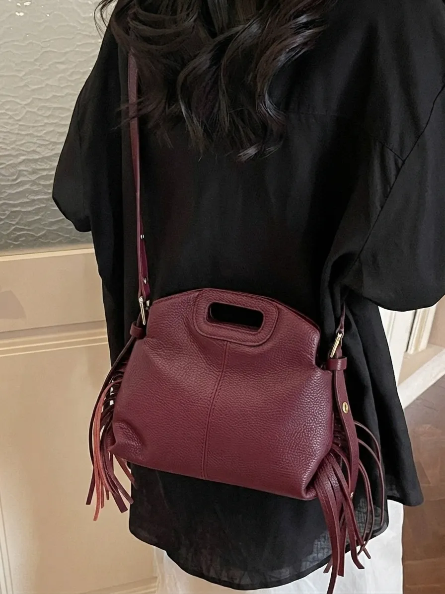 Nazareth Italian Leather Fringe Bag โ DO-B0352