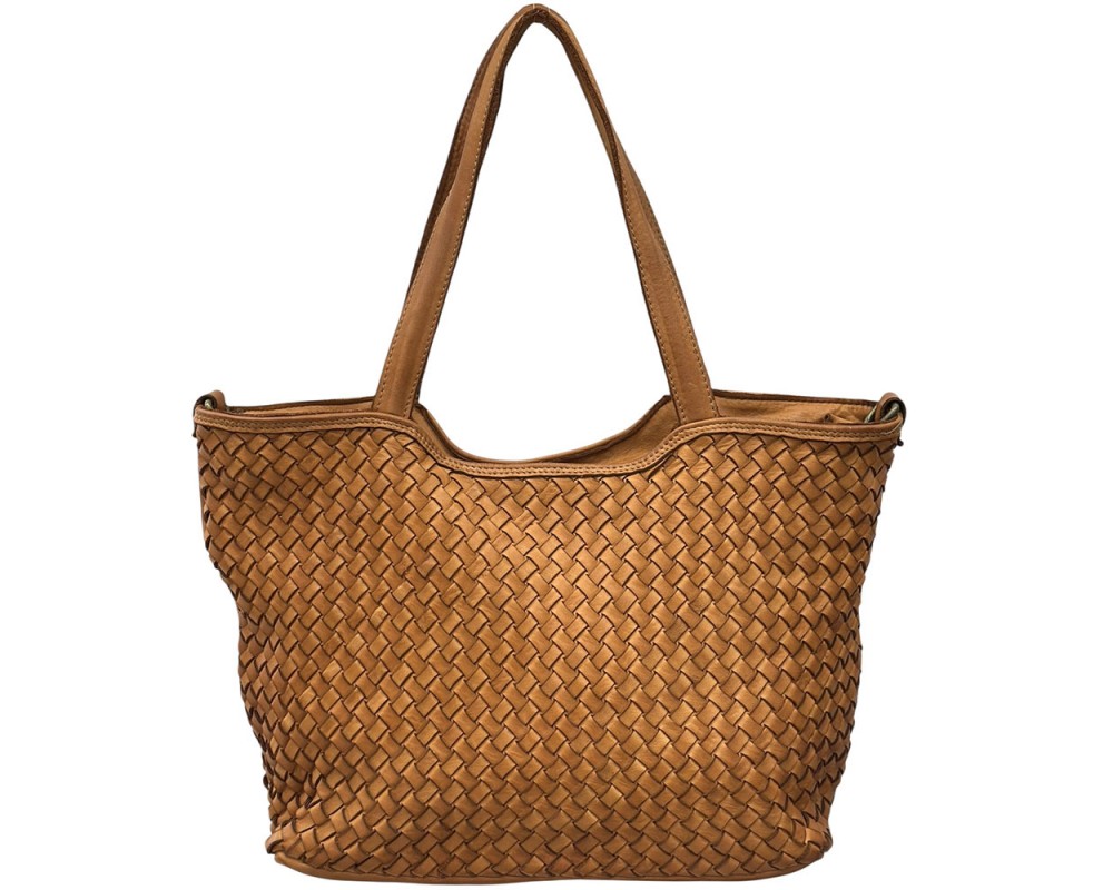Orlena Woven Washed Calf Leather Shoulder Bag โ LA-B0267