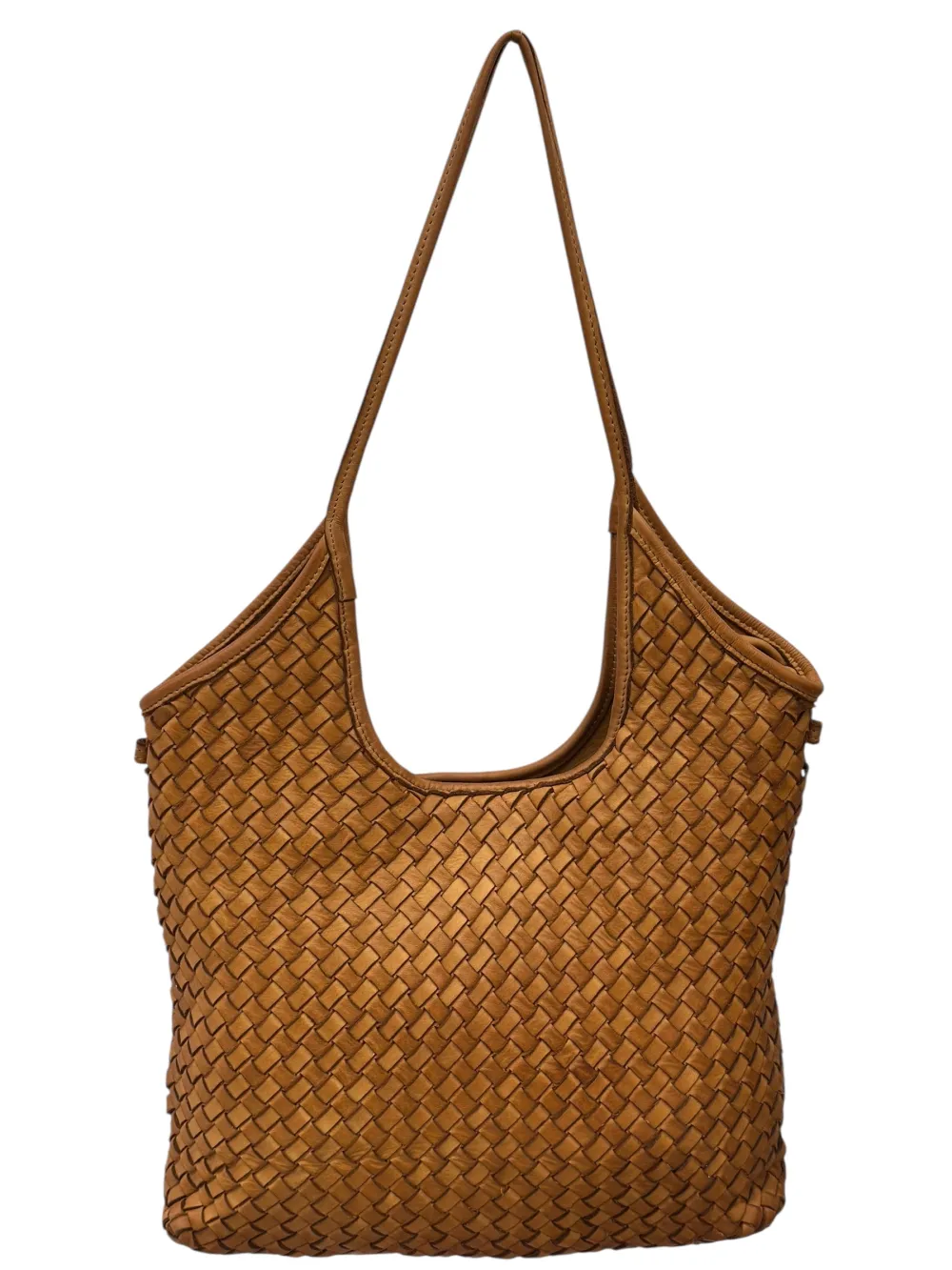 Serenica Woven Soft Washed Cow Leather Hobo Bag โ LA-B0264