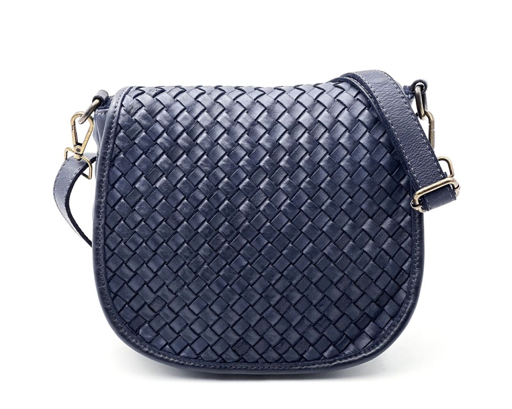 Velisia Woven Cow Leather Saddle Bag โ LA-B0313